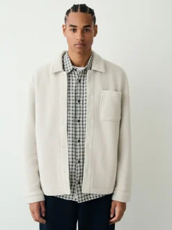 Blanc écru - Veste-chemise en polaire