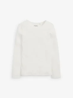 Blanc écru/crème - Top côtelé à manches longues (3-16ans)