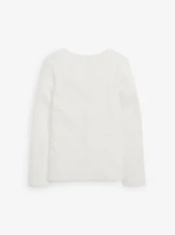 Blanc écru/crème - Top côtelé à manches longues (3-16ans)