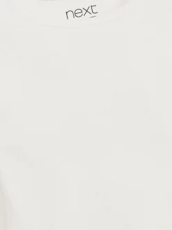 Blanc écru/crème - Top côtelé à manches longues (3-16ans)