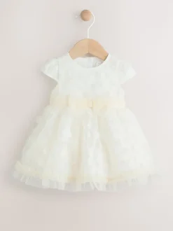 Blanc 3D fleurs - Robe d'occasion pour bébé (0mths-2yrs)