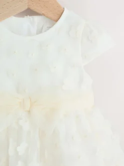 Blanc 3D fleurs - Robe d'occasion pour bébé (0mths-2yrs)