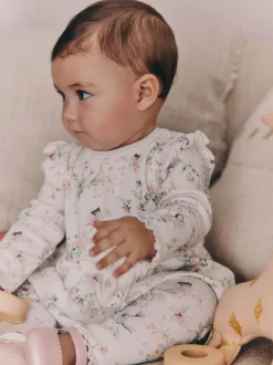 Blanc fée - Haut à manches longues à volants et leggings BÉBÉ 2 pièce Ensemble (0mois-2ans)