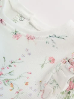 Blanc fée - Haut à manches longues à volants et leggings BÉBÉ 2 pièce Ensemble (0mois-2ans)