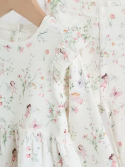 Blanc fée - Haut à manches longues à volants et leggings BÉBÉ 2 pièce Ensemble (0mois-2ans)