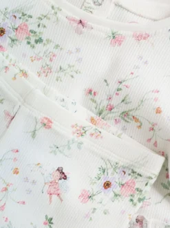 Blanc fée - Haut à manches longues à volants et leggings BÉBÉ 2 pièce Ensemble (0mois-2ans)