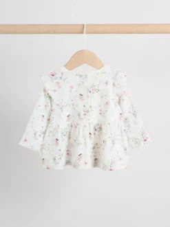 Blanc fée - Haut à manches longues à volants et leggings BÉBÉ 2 pièce Ensemble (0mois-2ans)