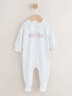 Blanc Little Sister - Combinaison de nuit BÉBÉ famille (0-2ans)