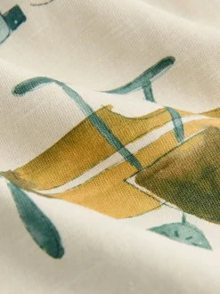 Blanc motif transport - T-shirt imprimé manches longues 100% coton (3mois-7ans)