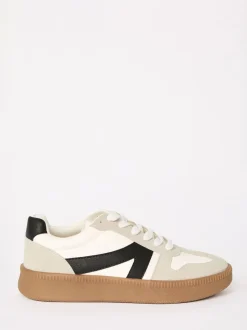 Blanc noir - Baskets de sport Friends Like These à lacets rétro à semelle en gomme