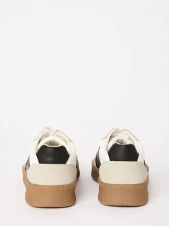 Blanc noir - Baskets de sport Friends Like These à lacets rétro à semelle en gomme