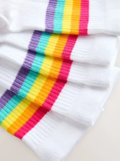 Blanc Pastel Arc-en-ciel - Lot de 7 paires de Chaussettes tube Little Bird by Jools Oliver Blanches