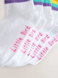 Blanc Pastel Arc-en-ciel - Lot de 7 paires de Chaussettes tube Little Bird by Jools Oliver Blanches