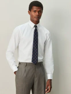 Blanc texturé - Chemise élégante en coton riche texturée