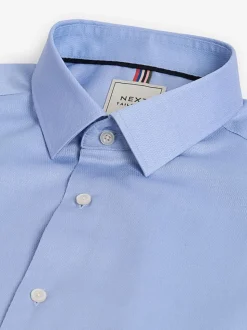 Blanc/Bleu - Lot de 3 chemises élégantes Coupesoles Easy Care texturées à poignets simples