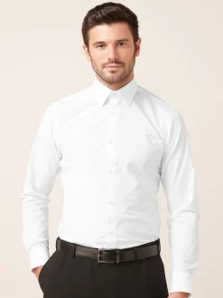 Blanc/bleu clair/rose clair - Lot de 3 chemises Oxford élégantes à manchette simple facile d’entretien