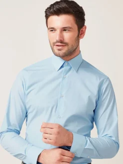 Blanc/bleu clair/rose clair - Lot de 3 chemises Oxford élégantes à manchette simple facile d’entretien