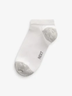 Blanc/Bleu/Gris talon et orteil - Paquet de chaussettes de sport en coton riche 7