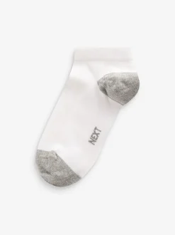 Blanc/Bleu/Gris talon et orteil - Paquet de chaussettes de sport en coton riche 7