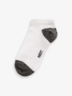 Blanc/Bleu/Gris talon et orteil - Paquet de chaussettes de sport en coton riche 7