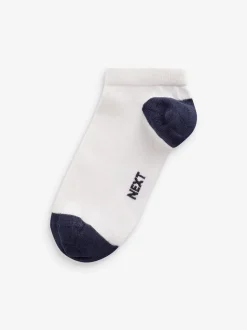 Blanc/Bleu/Gris talon et orteil - Paquet de chaussettes de sport en coton riche 7