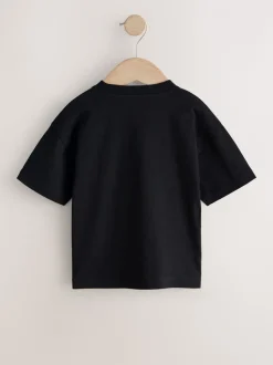 Blanc/bleu/vert/noir/violet - Lot de 5 petits T-shirts graphiques à manches courtes (3mois-7ans)