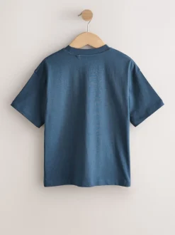 Blanc/Marine/Vert/Orange - Lot de 4 t-shirts à manches courtes (3-16 ans)