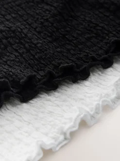 Blanc/Noir - Hauts texturés Lot de 2 (3-16ans)