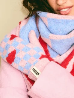 Blanc/Noir - Mitaines Eleanor Bowmer à damiers