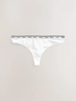 Blanc/Noir/Gris - Lot de 4 culottes à logo en coton