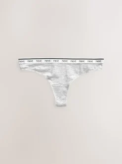 Blanc/Noir/Gris - Lot de 4 culottes à logo en coton