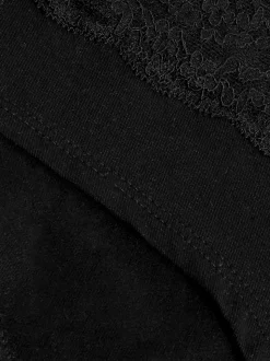 Blanc/Noir/Gris - Lot de 4 culottes en coton et dentelle