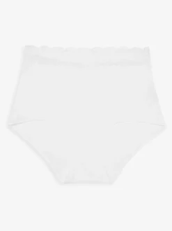 Blanc/Noir/Gris - Lot de 4 culottes en coton et dentelle