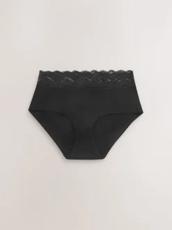 Blanc/Noir/Gris - Lot de 4 culottes en coton et dentelle