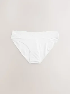 Blanc/Noir/Gris - Lot de 4 culottes en coton et dentelle