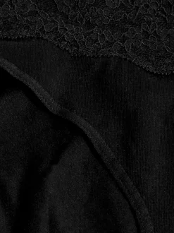 Blanc/Noir/Gris - Lot de 4 culottes en coton et dentelle