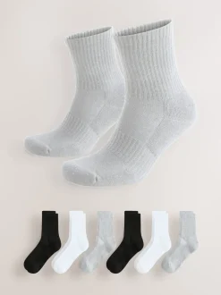 Blanc/Noir/Gris - Paquet de chaussettes de sport essentielles 6