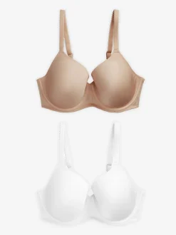 Blanc/Praline Nude - DD Light Pad Soutien-gorge T-shirt à bonnets lissants 2 Pack