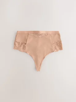Blanc/Praline Nude - Tongs taille haute légers et modelants pour le contrôle de l'abdomen 2 Pack