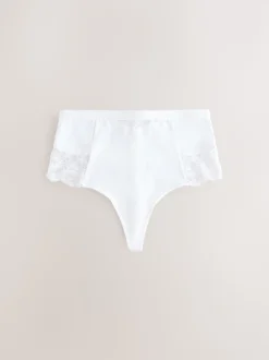 Blanc/Praline Nude - Tongs taille haute légers et modelants pour le contrôle de l'abdomen 2 Pack