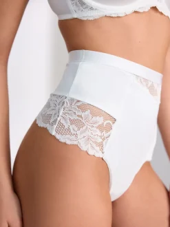 Blanc/Praline Nude - Tongs taille haute légers et modelants pour le contrôle de l'abdomen 2 Pack