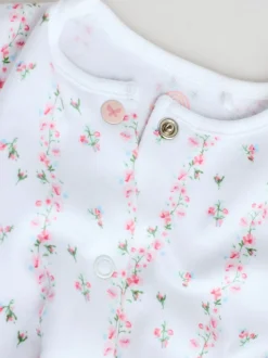 Blanc/Rose - Combinaison de nuit pour bébé (0-2ans)