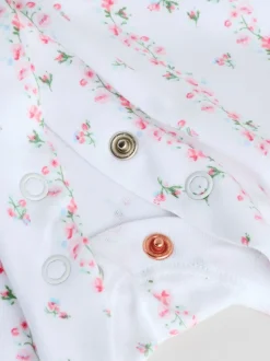 Blanc/Rose - Combinaison de nuit pour bébé (0-2ans)