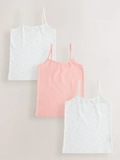 Blanc/Rose - Gilets cami à bretelles imprimés ditsy 3 (1.5-16ans)