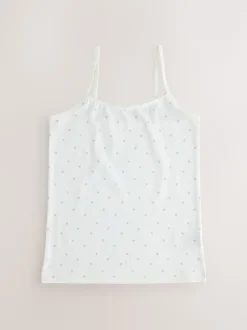 Blanc/Rose - Gilets cami à bretelles imprimés ditsy 3 (1.5-16ans)