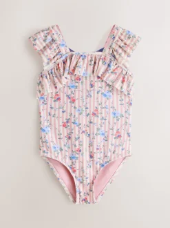 Blanc/Rose - Maillot de bain Laura Ashley à volants
