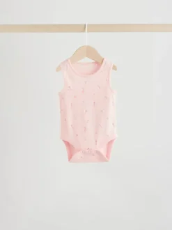 Blanc/Rose - Paquet de bodys pour bébé avec gilet 5