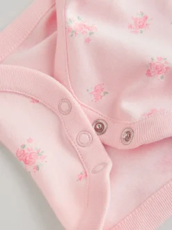 Blanc/Rose - Paquet de bodys pour bébé avec gilet 5