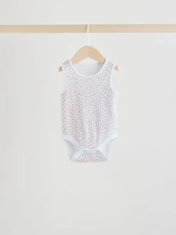 Blanc/Rose - Paquet de bodys pour bébé avec gilet 5