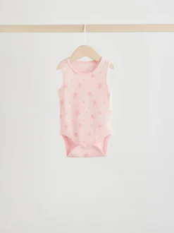 Blanc/Rose - Paquet de bodys pour bébé avec gilet 5